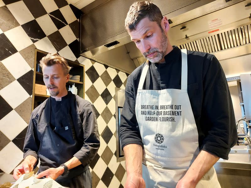 Aprons that capture CO2 from the air are piloted at restaurant, in Stockholm