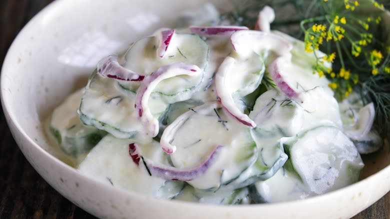 Creamy cucumber salad