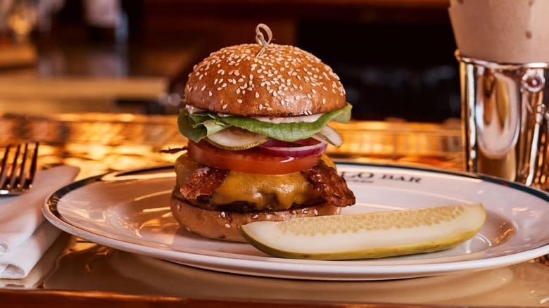 A burger from the Polo Bar