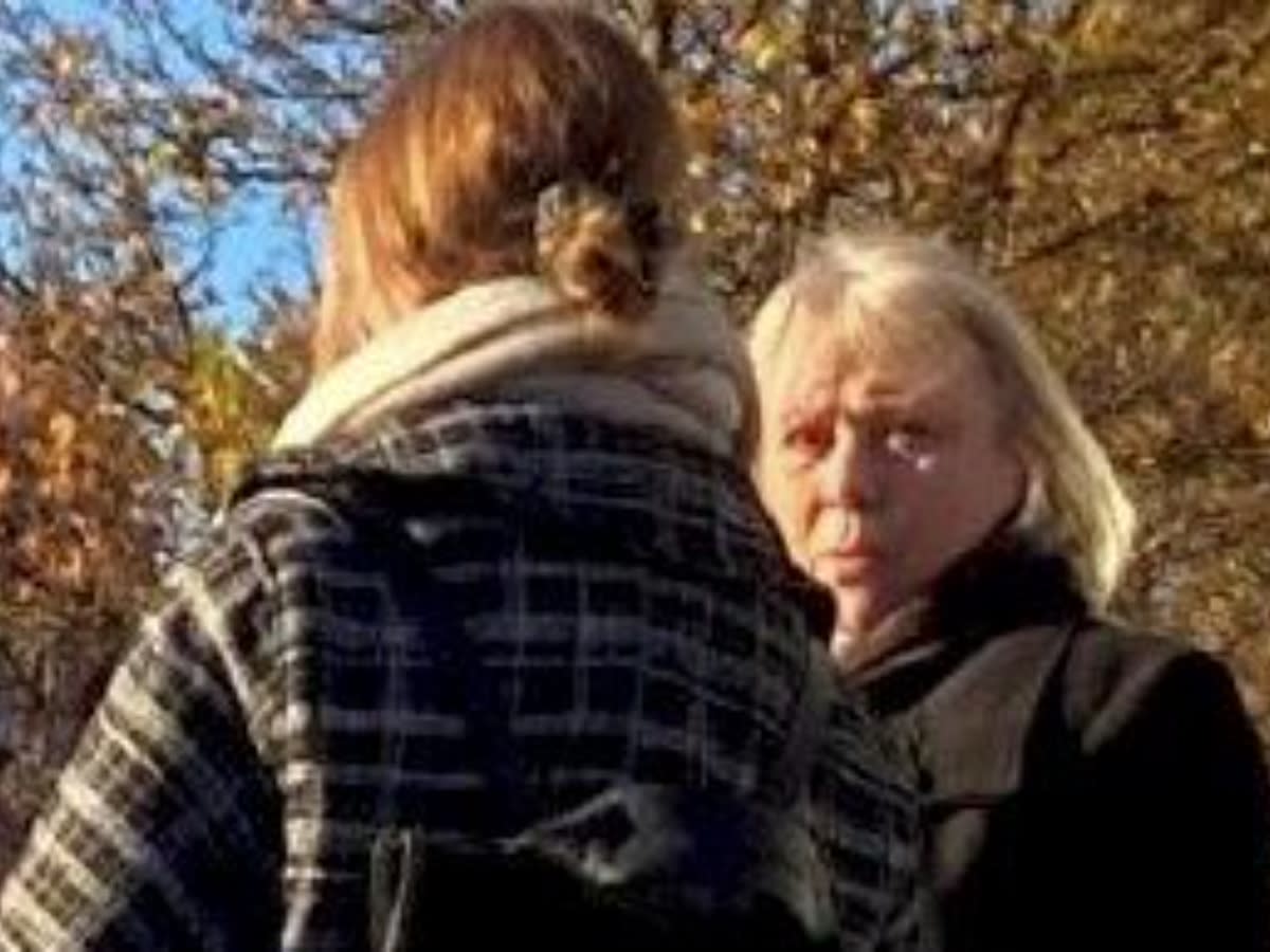 Caroline Pritchard (facing camera) outside Worcester Magistrates Court. (SWNS)