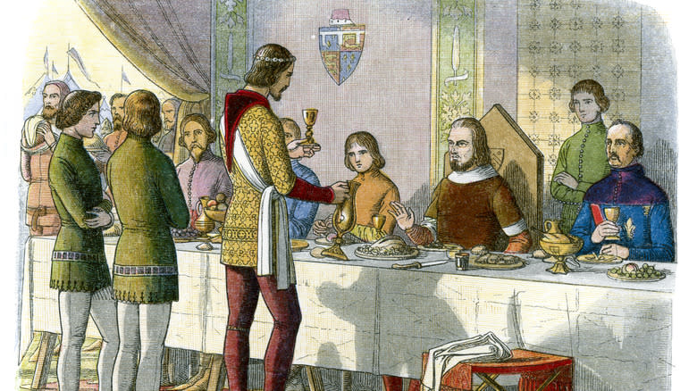 Medieval feast drawing