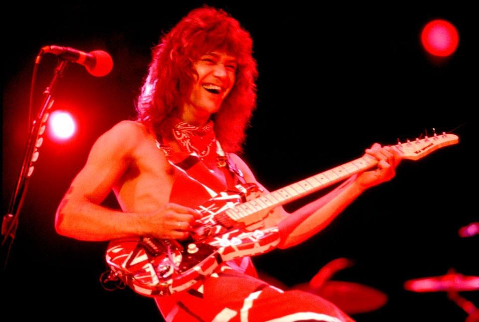 eddie van halen performs at the us festival