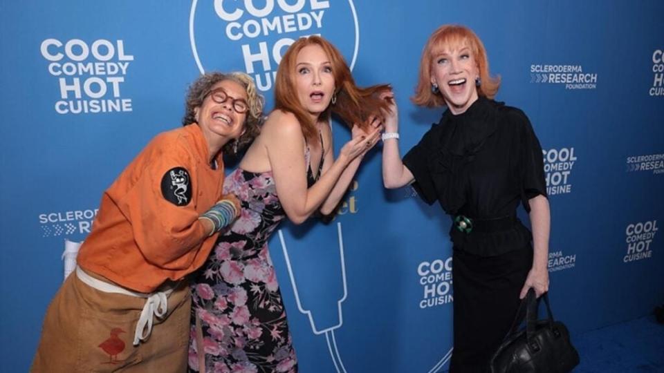 Susan Feniger, Amy Yasbeck and Kathy Griffin cut up at the Cool Comedy Hot Cuisine: A Tribute to Bob Saget and Benefit for the Scleroderma Research Foundation in Los Angeles. (Tiffany Koury/ABImages)