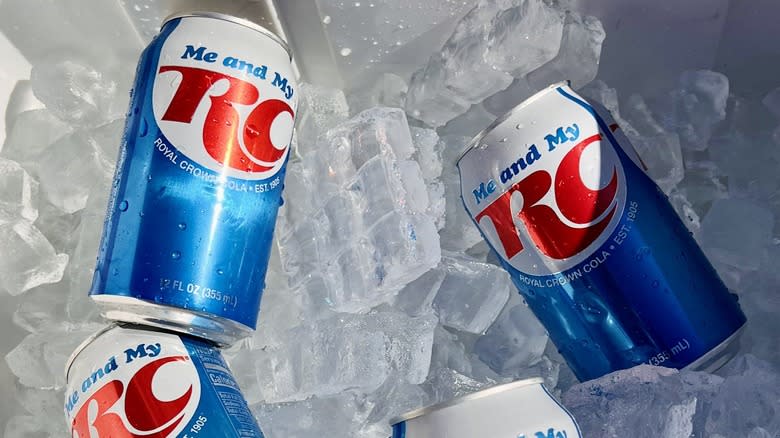 RC Cola cans on ice