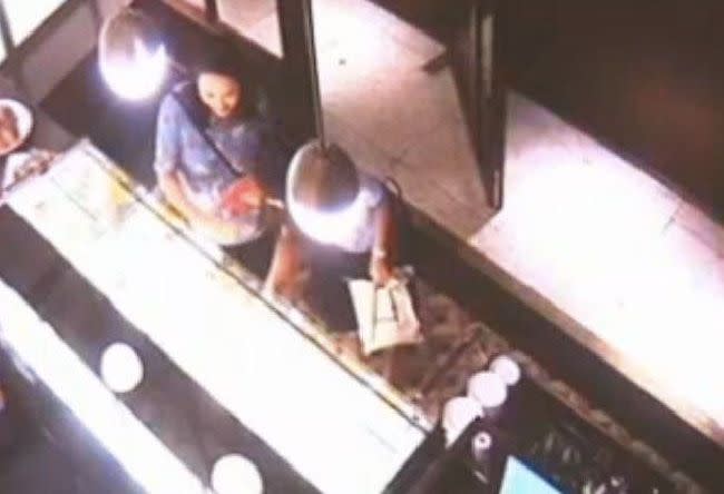 Muder accused Jessica Wongso and Mirna Salihin arrive at the cafe together. Photo: ABC