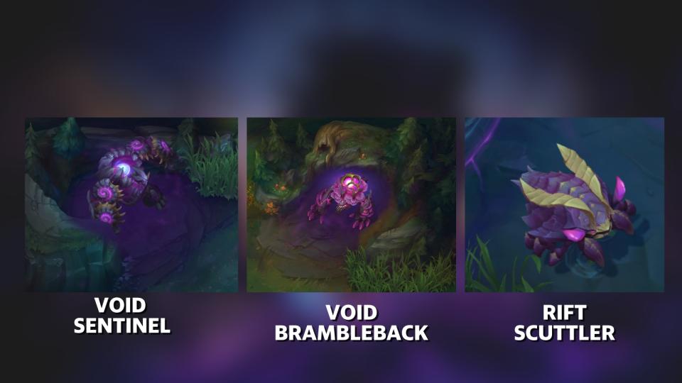 The Void Sentinel and Void Brambleback appear at the 20-minute mark,becoming more formidable but sharing buffs with the entire team of the player who takes them down. (Photo: Riot Games)