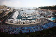 Sebastian Vettel of Germany and Red Bull Racing drives during practice for the Monaco Formula One Grand Prix at the Monte Carlo Circuit on May 24, 2012 in Monte Carlo, Monaco. (Mark Thompson/Getty Images)