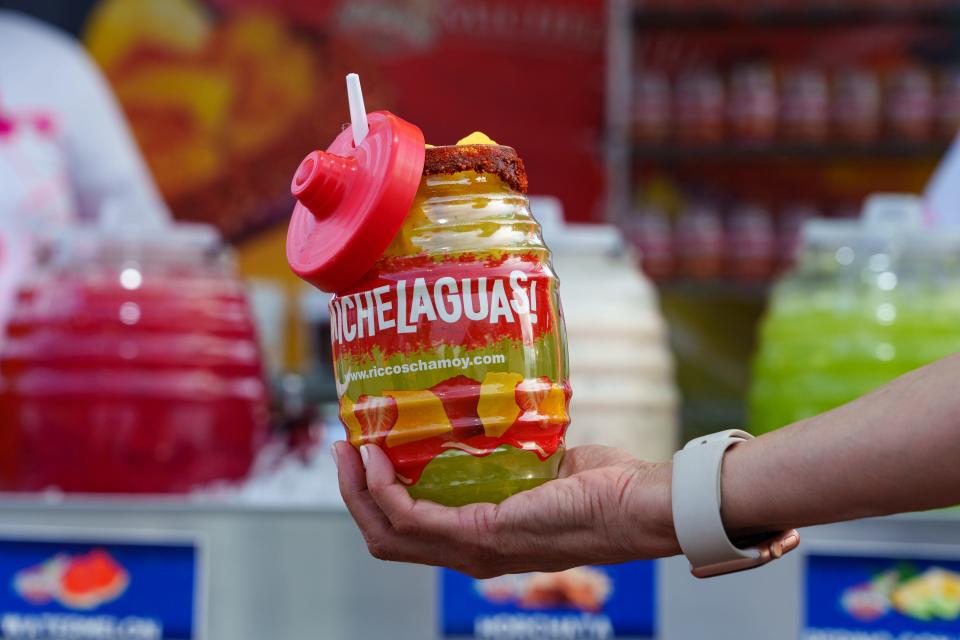 Michelaguas' agua fresca, sold at the Arizona State Fair on Sept. 22, 2023, in Phoenix.