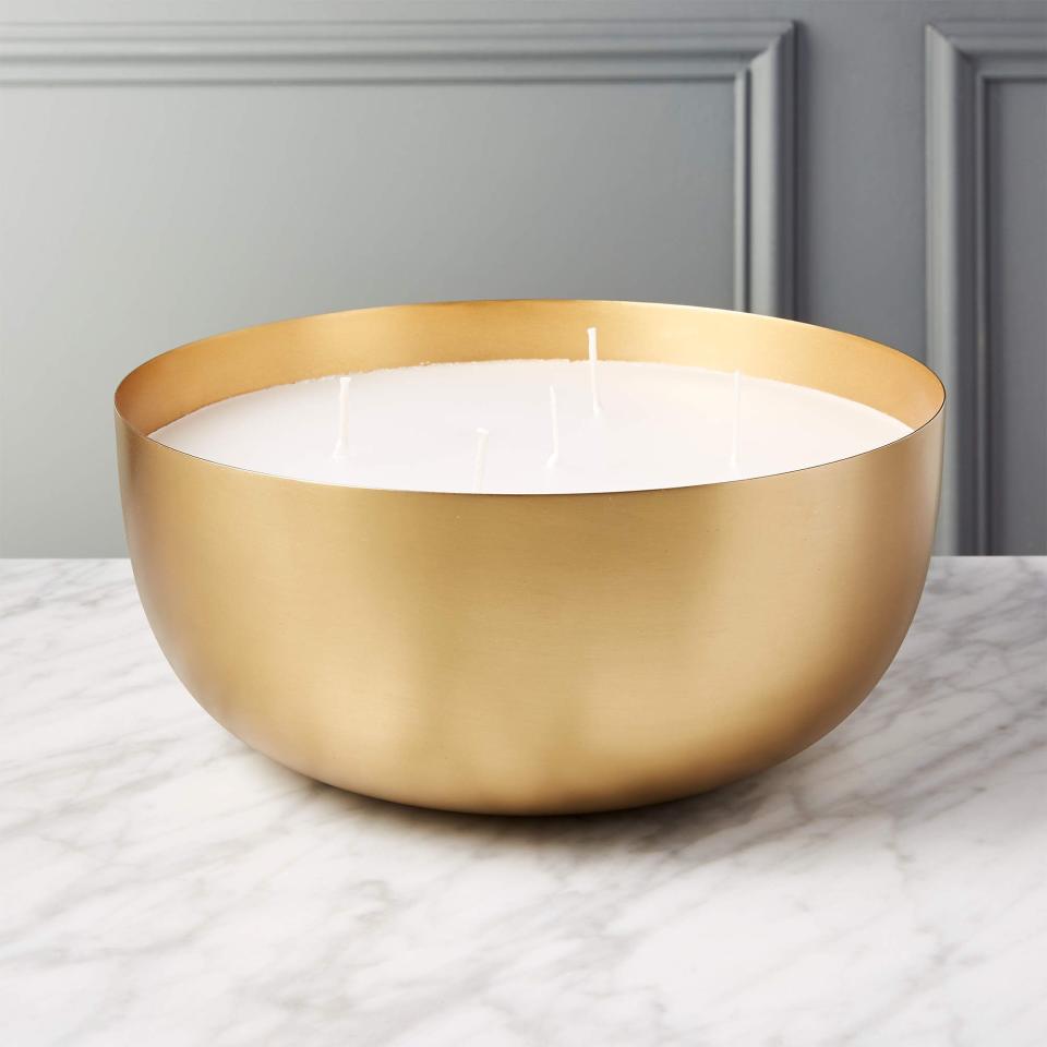 8) Large Brass Candle Bowl