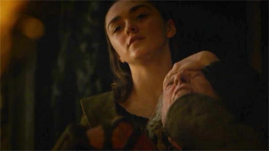 Arya kills Walder Frey in revenge for The Red Wedding. Photo: GOT