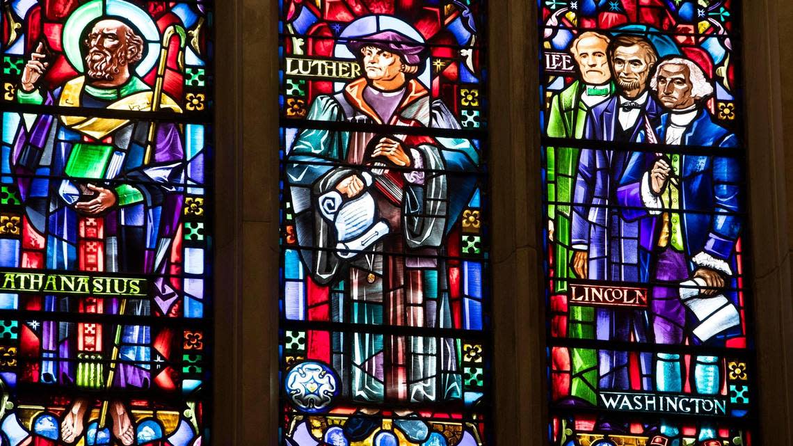 Church documents show that the Robert E. Lee window was originally designed as an “inclusive nod to Southerners who have settled in Boise,” according to the Rev. Duane Anders, senior pastor.