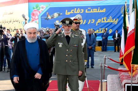 Iranian President Hassan Rouhani attends unveiling ceremony for mobile Bavar-373 system in Tehran