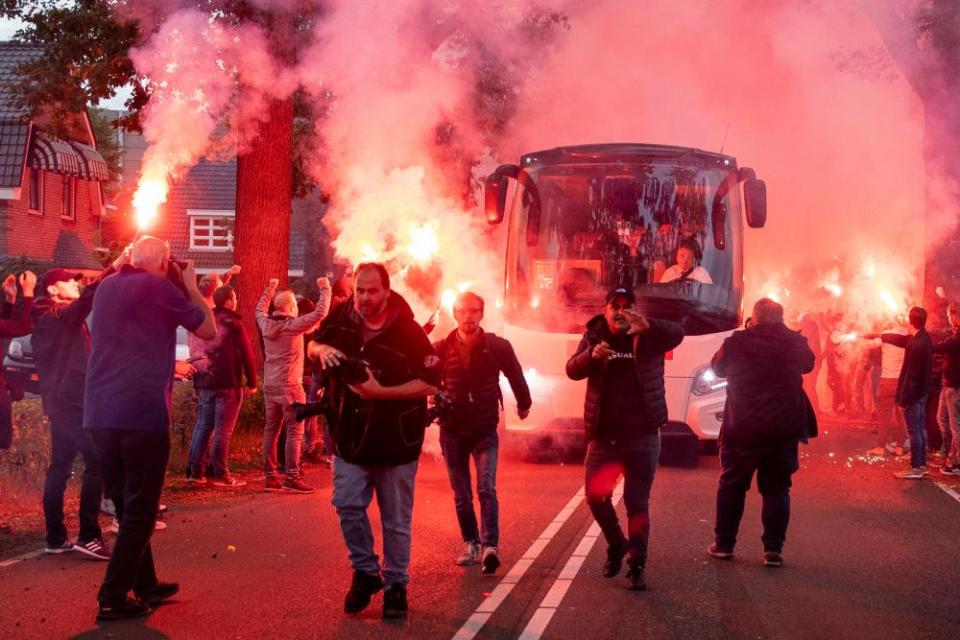 Willem ll fans get their pyro on before the match.