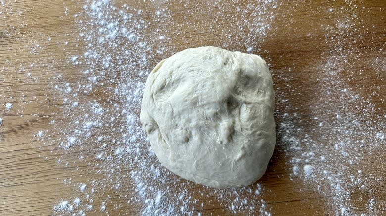 Dough on floured surface