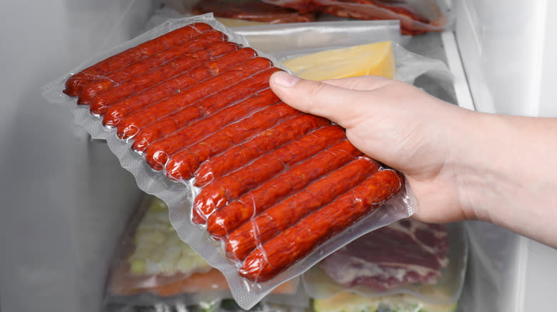 storing sausage in freezer