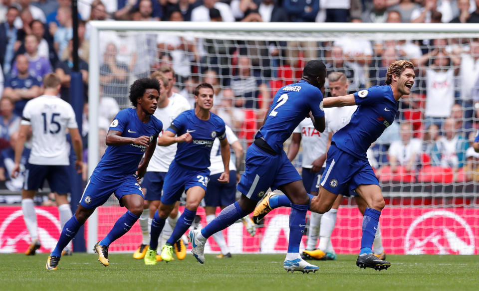 Chelsea, Marcos Alonso spoil Spurs’ Wembley opener