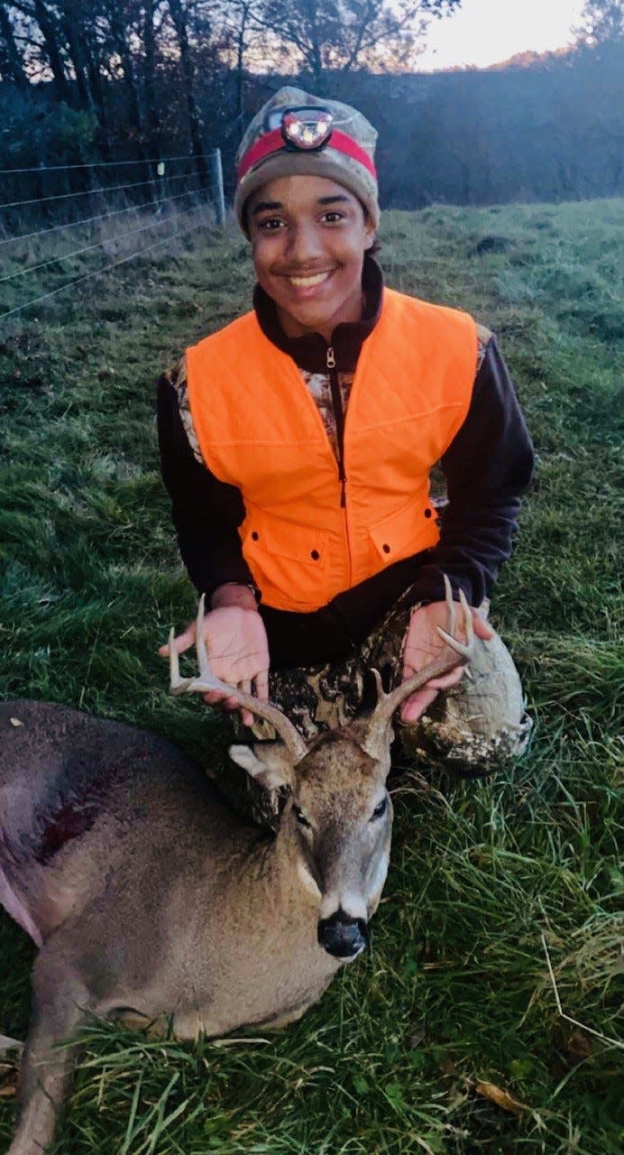 Jeremiah Christian Babo, 14, shot this seven-point buck Nov. 24 in the Knobley Road area.