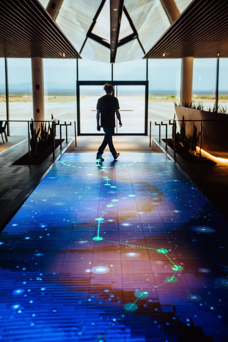 A walkway at the Virgin Galactic spaceport