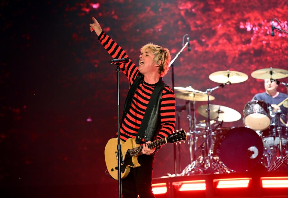 Billie Joe Armstrong of Green Day performs onstage during the Harley-Davidson's Homecoming Festival — Day 1 at Veterans Park on July 14, 2023 in Milwaukee, Wisconsin.