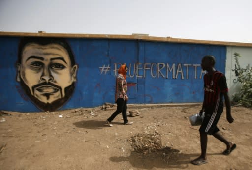 A mural on the wall of a north Khartoum youth club commemorates Mohamed Mattar, one of dozens of demonstrators killed in a June 3 raid on a longunning protest camp outside army headquarters