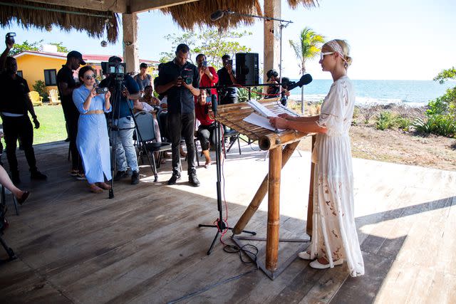 <p>Courtesy of 11:11 Media Impact</p> Paris Hilton delivers speech in Jamaica amid recent troubled teen news