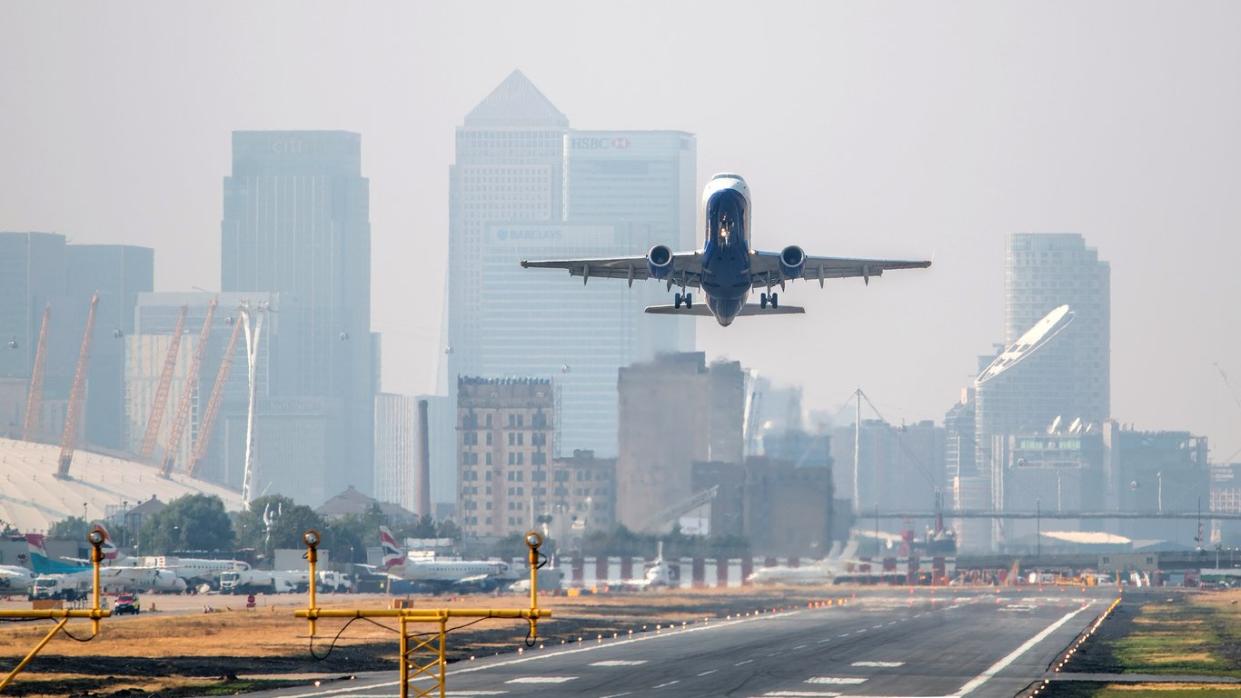 London City airport gives great views of the capital: Getty