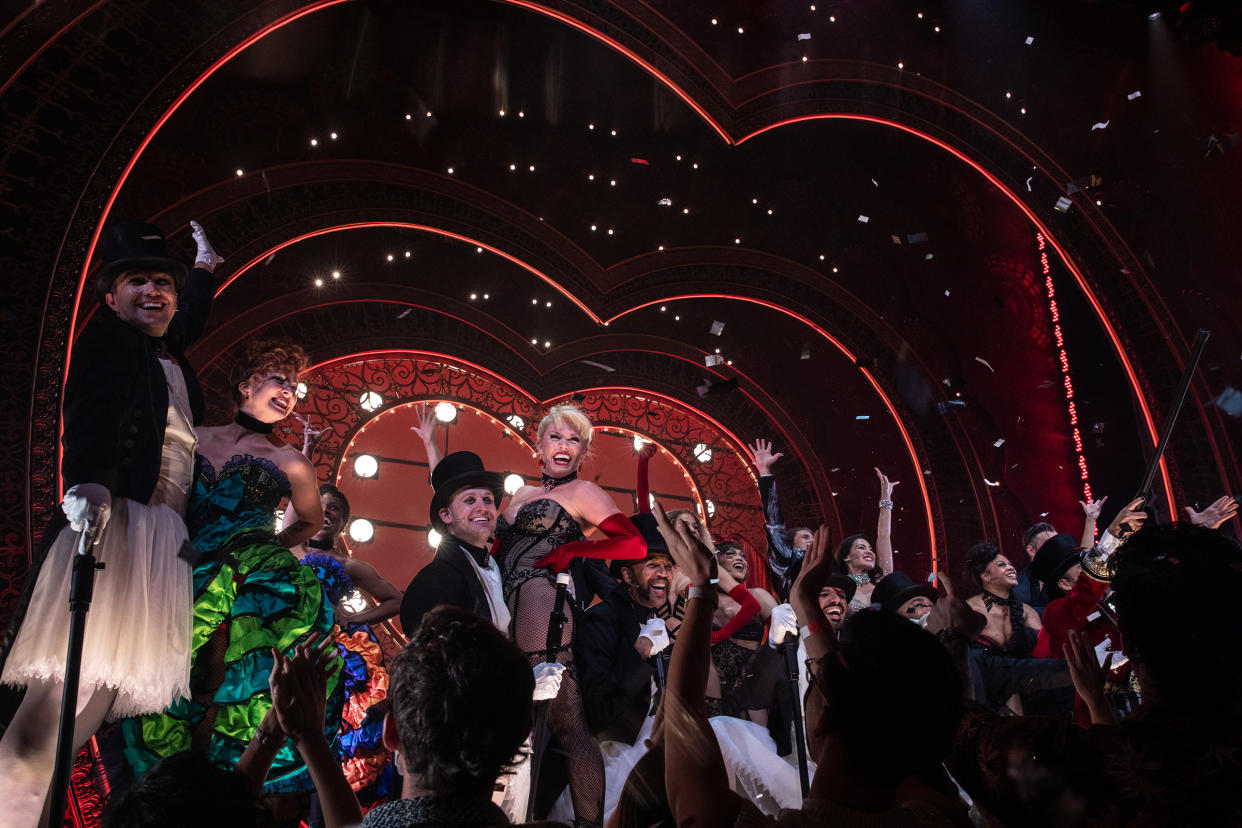 The cast after giving their final bows at dress rehearsal for Moulin Rouge! The Musical on Sept. 23, 2021. 200 frontline workers along with friends and family of the cast and crew were invited to the dress rehearsal for the show.