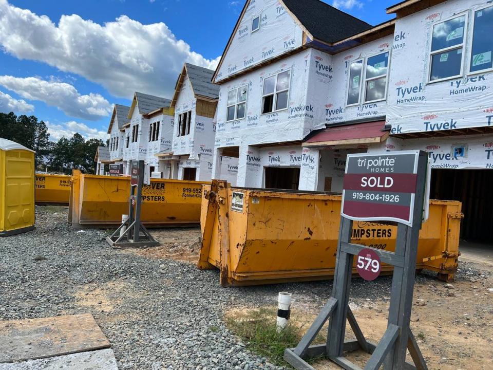 Townhomes under construction in Chatham Park have presold as the Triangle faces a housing shortage.