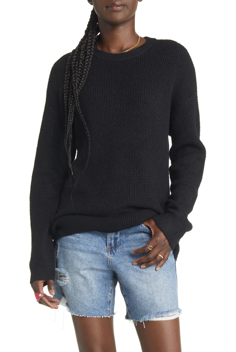 BP. Oversized Crewneck Sweater in Black (Photo via Nordstrom)