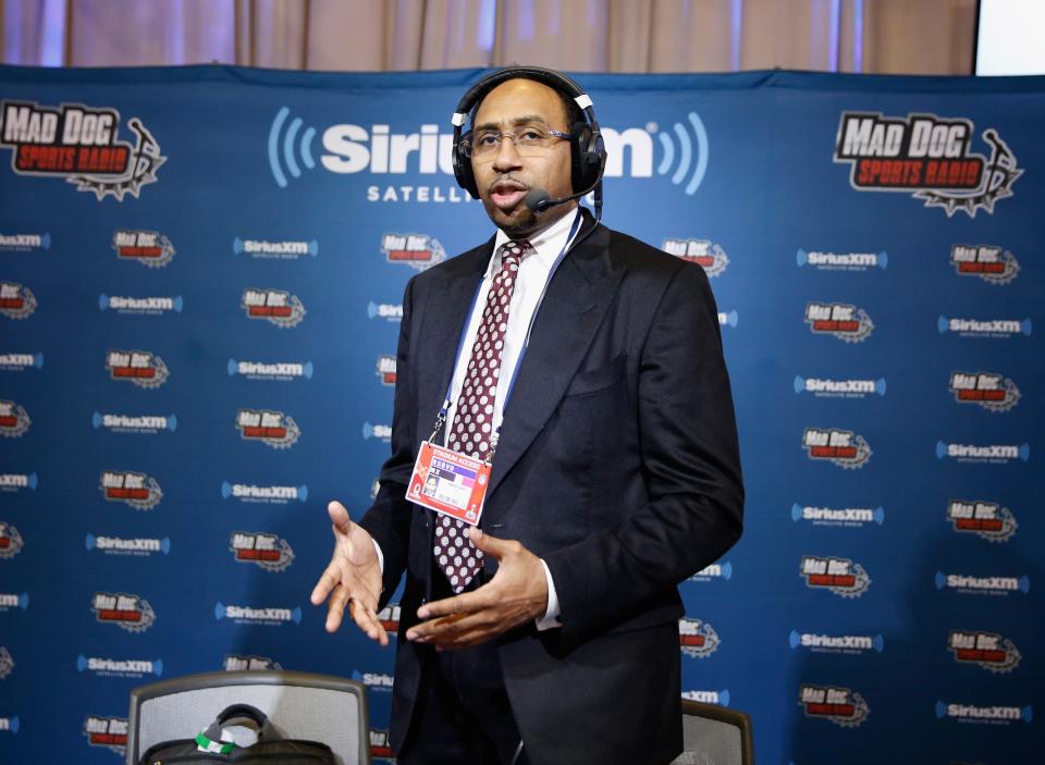 PHOENIX, AZ - JANUARY 30: Radio host Stephen A. Smith attends SiriusXM at Super Bowl XLIX Radio Row at the Phoenix Convention Center on January 30, 2015 in Phoenix, Arizona. (Photo by Cindy Ord/Getty Images for SiriusXM)