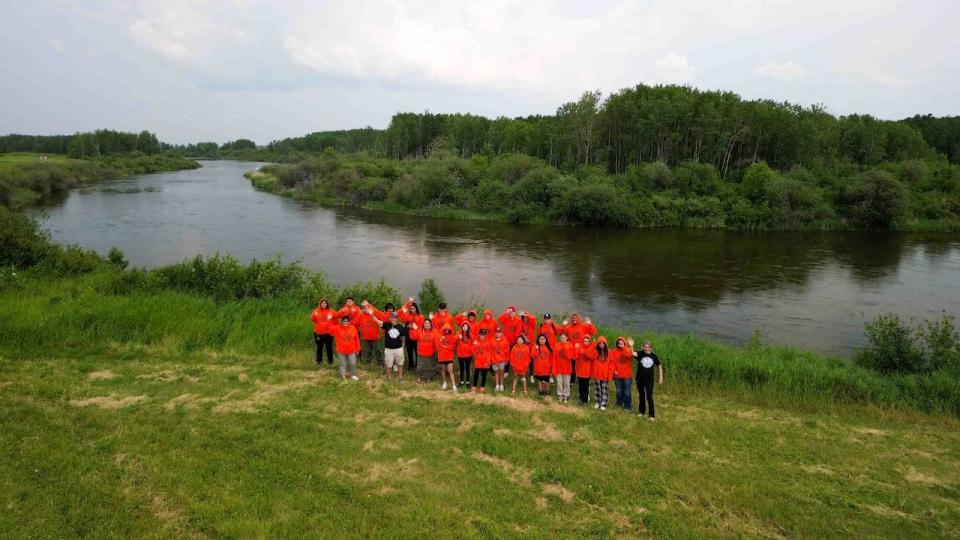 Youth from Flying Dust First Nation who attended the Bears' Lair youth dream camp. 