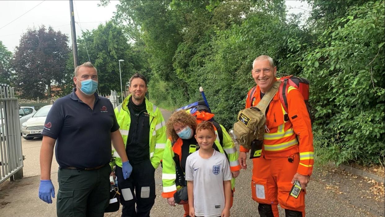 Archie with members of Norfolk Accident and Rescue Service, including Steve Maddams (left) (Kayleigh Hurren/PA)