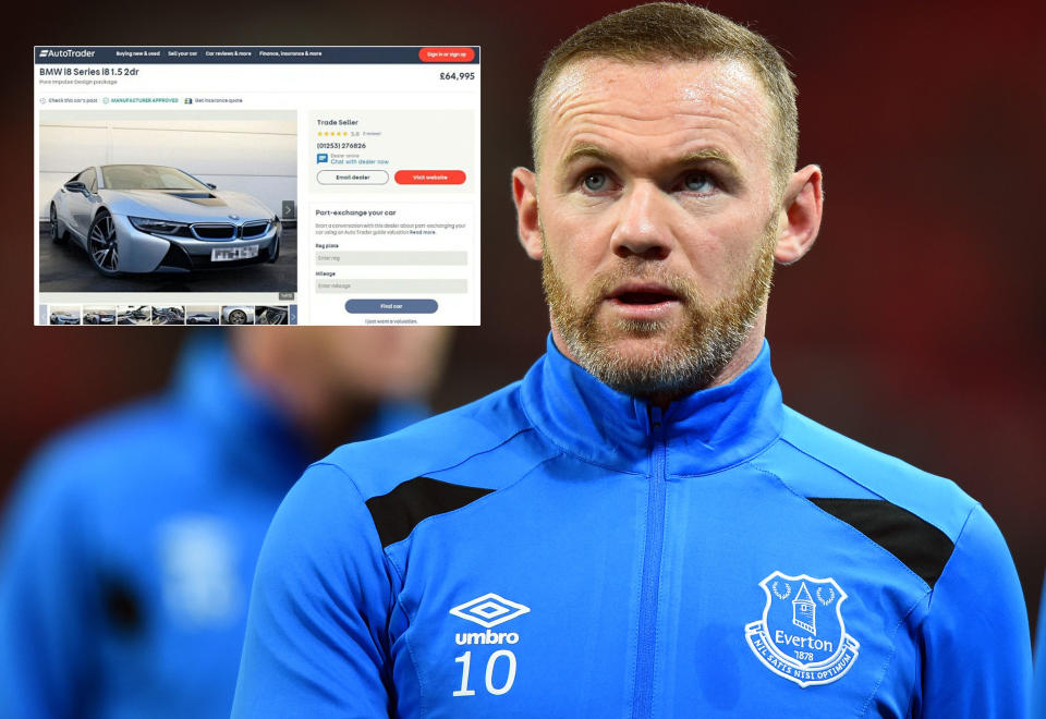 Everton’s Wayne Rooney is selling his BMW online.