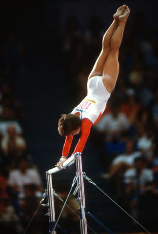 <p>Focus on Sport/Getty Images</p> Mary Lou Retton at the 1984 Olympics