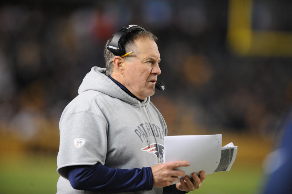 Rumours continue to swirl over the futures of Tom Brady and head coach Bill Belichick (above)