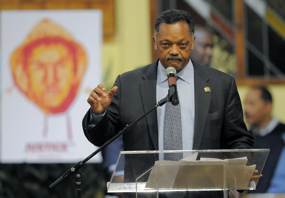 <strong>March 25, 2012</strong> -- Rev. Jesse Jackson speaks in Eatonville and encourages revisions to Florida's "Stand Your Ground" law.  "If it's a moment, we go home. If it's a movement, we go to war," says Jackson.