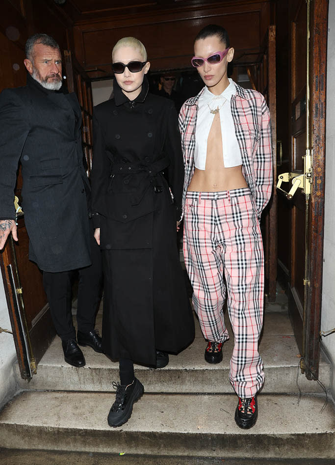 Models Gigi and Bella Hadid on March 11, 2022 in London. - Credit: SplashNews.com