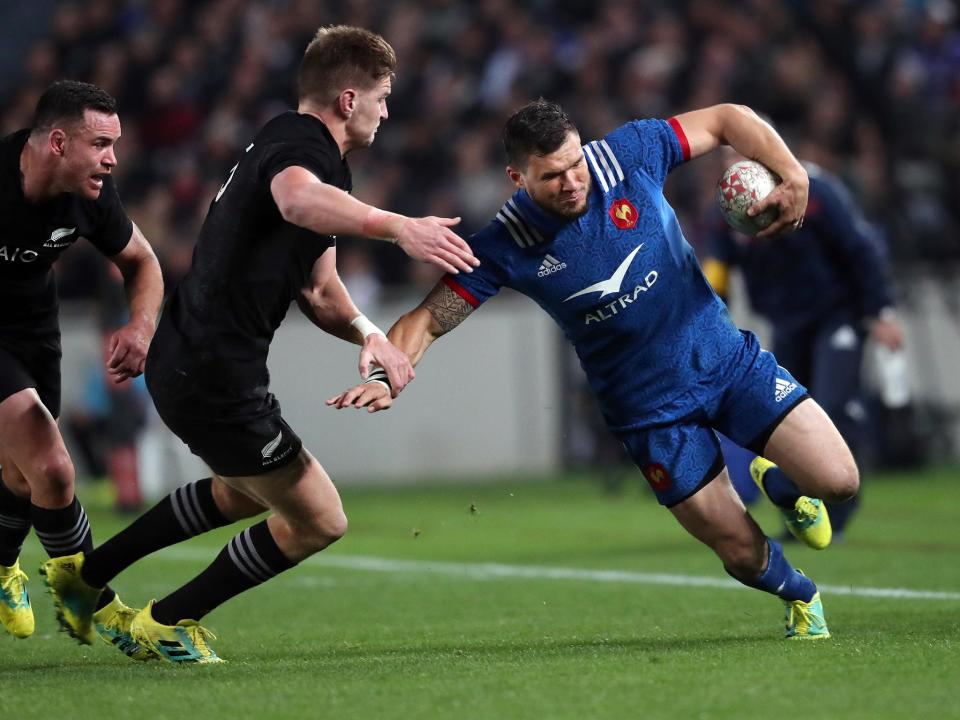 Remy Grosso (right) suffered a double facial fracture in a high tackle from Sam Cane and Ofa Tu'ungafasi: Getty