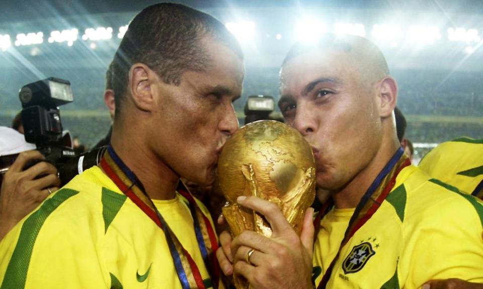 Rivaldo, left, kisses the World Cup in 2002 before embarking on a maverick player-president stint.