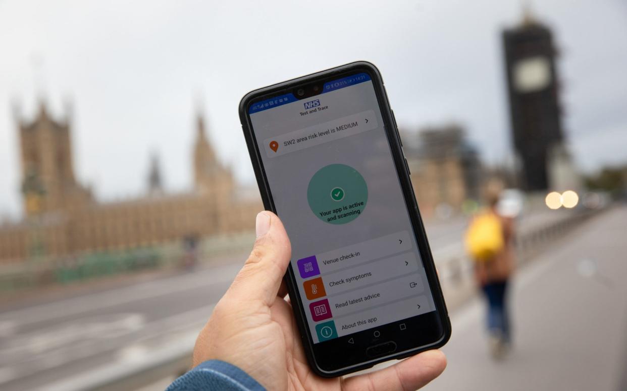 The newly released 'NHS Covid-19' contact tracing app - Simon Dawson/Bloomberg