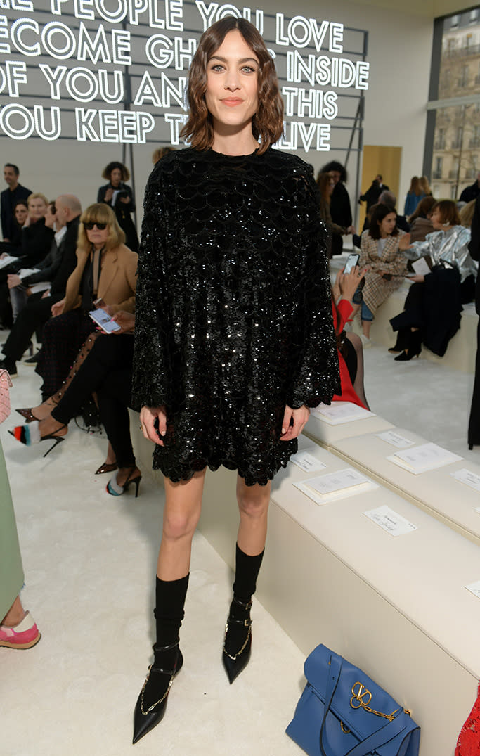 Alexa Chung in the front row Valentino show, Front Row, Fall Winter 2019, Paris Fashion Week, France - 03 Mar 2019