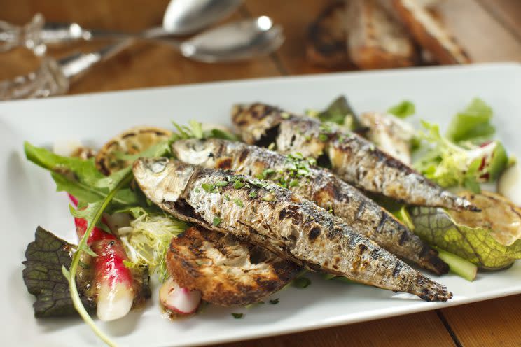 Eating sardines is guaranteed to get you thinking about warmer months and believe it or not, you can get them in March. Easy to cook and super healthy, a good one to get you excited for spring. [Photo: Getty]