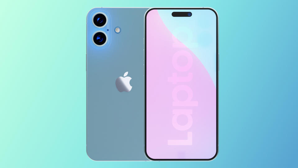 iPhone 16 renders showcasing vertical camera order in blue, based on leaked schematics and information.