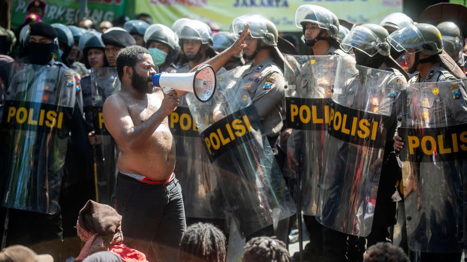 A low-level insurgency has simmered for decades in resource-rich Papua, with Jakarta keeping a tight grip on the region through a heavy military and police presence. - Juni Kriswanto/AFP/Getty Images