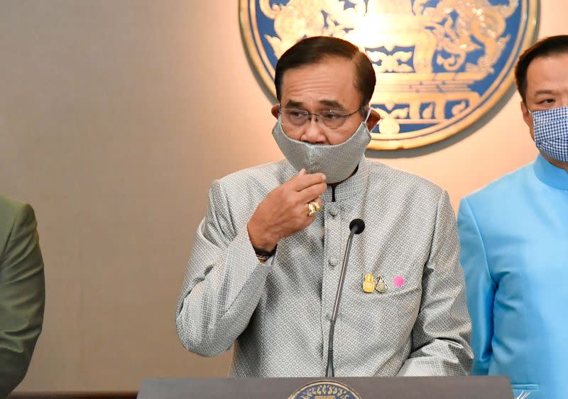 Thailand's Prime Minister Prayuth Chan-ocha speaks during a news conference in Bangkok