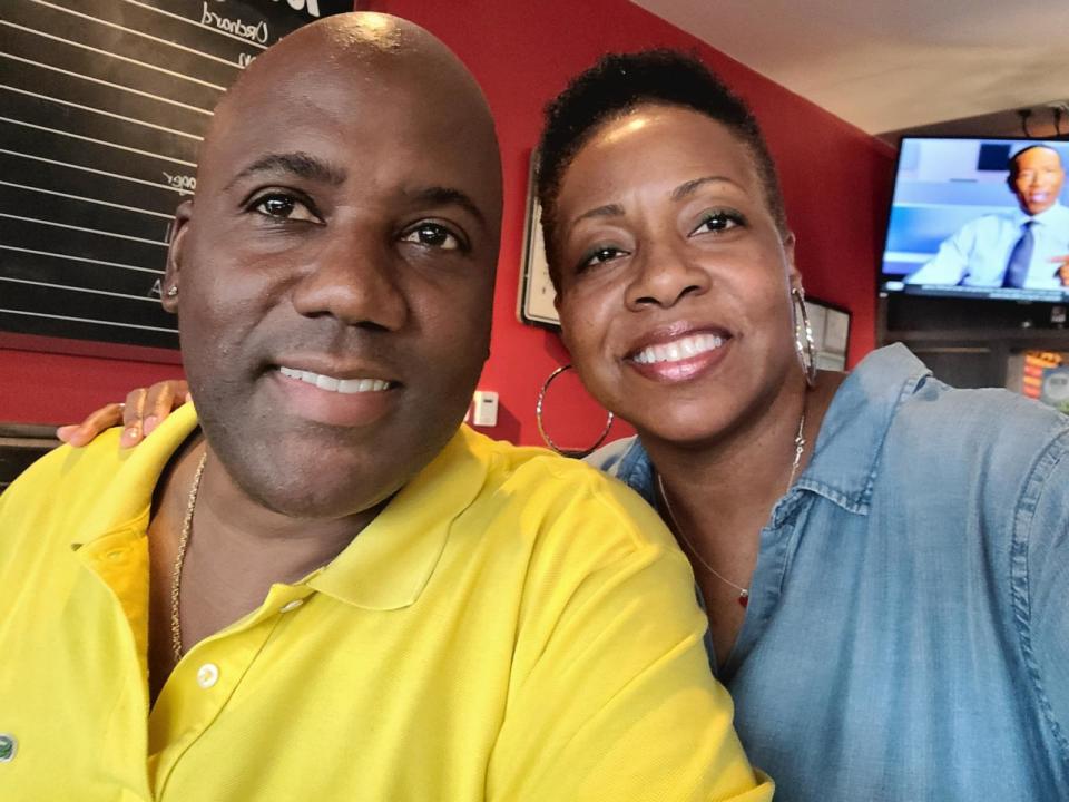 James Harris Jr. and his wife Denise Epps-Harris, who works as a rehabilitation service manager at UMMC. (Courtesy of Denise Epps-Harris)