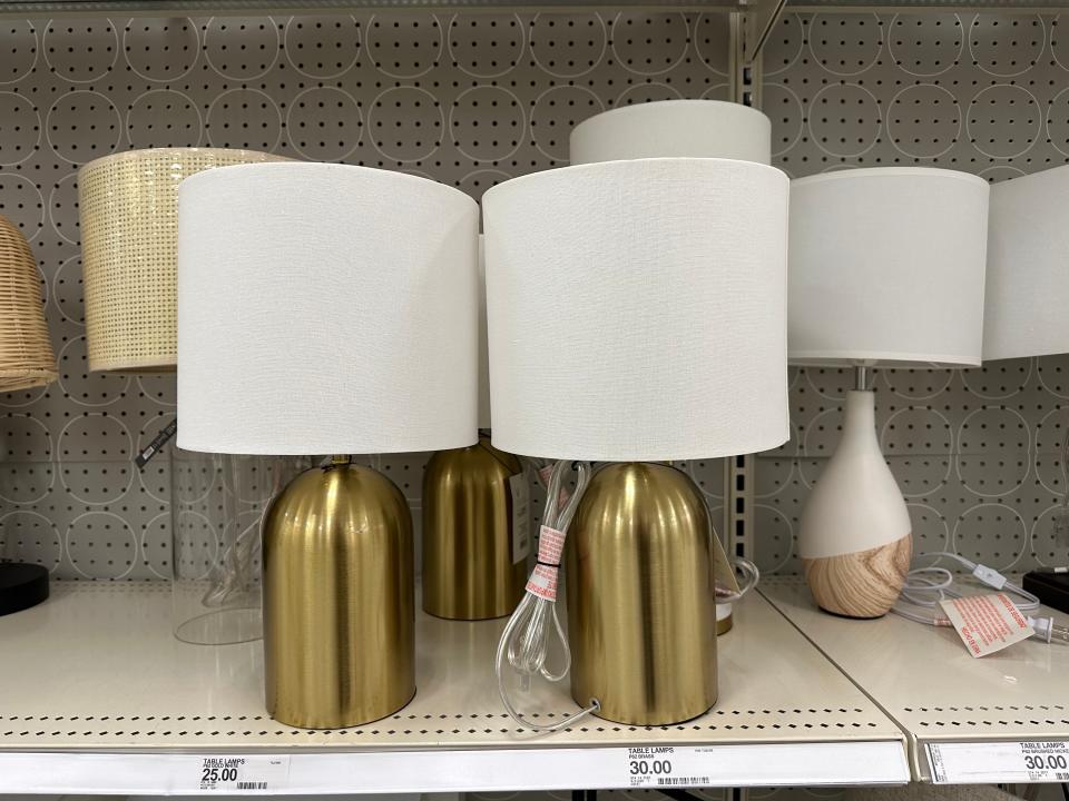 target gold lamps