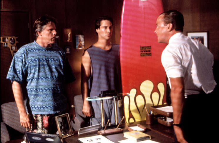 Busey, Reeves, and John C. McGinley in <i>Point Break</i>. (Photo: 20th Century Fox Film Corp.)