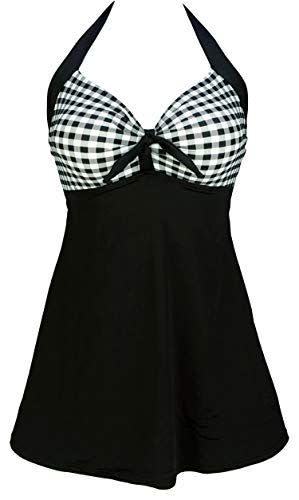 Cocoship Gray White Gingham Swimsuit