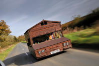 <p>Most promotional vehicles are trying to sell something, but Kevin Nicks’ Shed was created to raise money for the Katharine House Hospice, in Oxfordshire. To prove his grand hutch on wheels was the best, Kevin took it to <strong>Pendine Sands</strong>, where it hit a top speed of <strong>101mph</strong>.</p><p>Underneath the custom shiplap bodywork built by Kevin at home lies a Volkswagen Passat 4Motion. The original 2.8-litre V6 engine has given way to a newer twin-turbo V6 with <strong>265bhp</strong> from an Audi that, Kevin hopes, will help further raise his existing record for the world’s fastest shed.</p>
